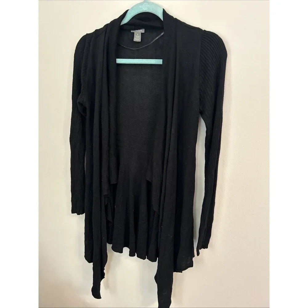 Neiman Marcus Small Black Open Sweater Cardigan